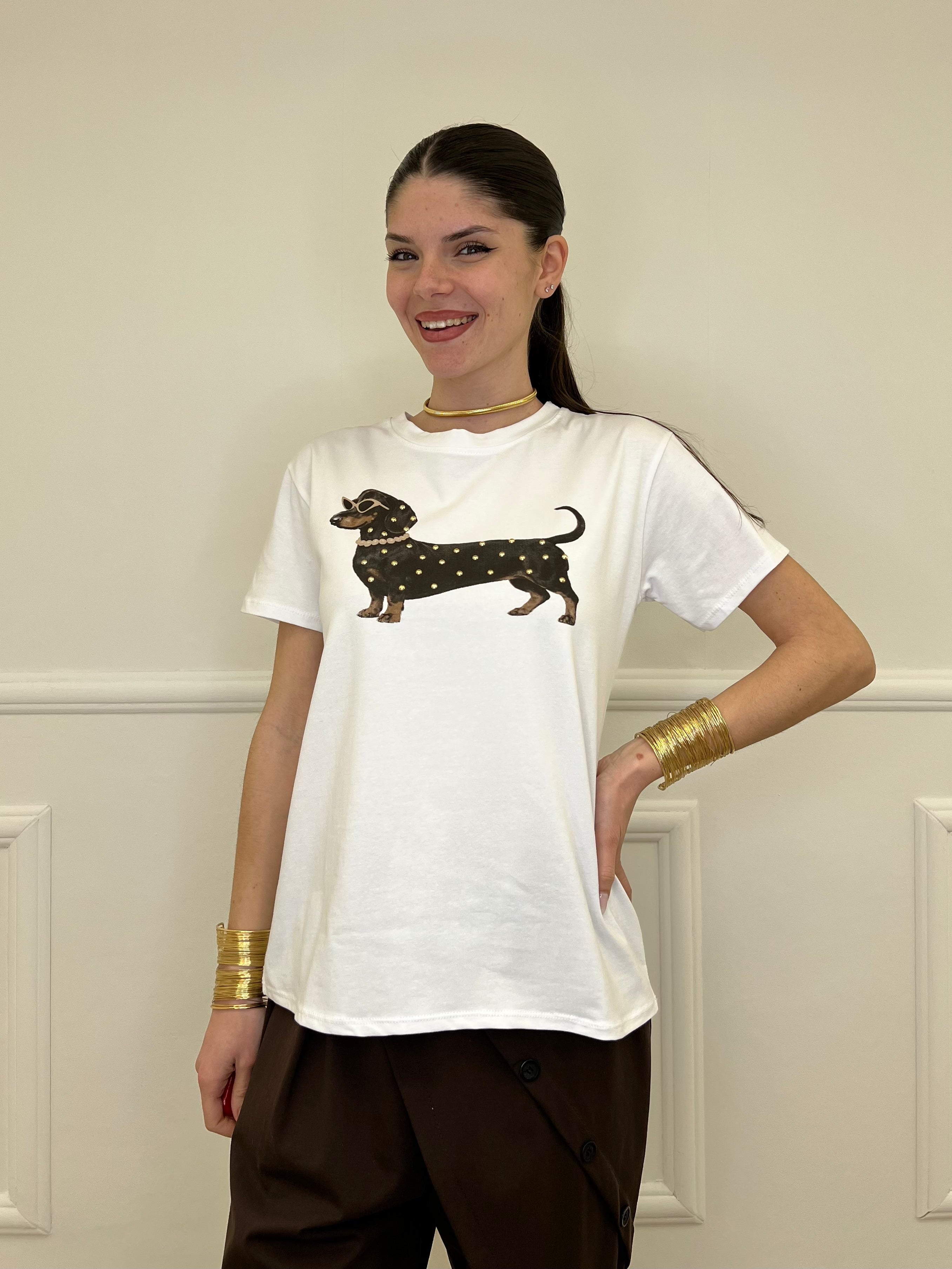 T-shirt Bassotto Borchie