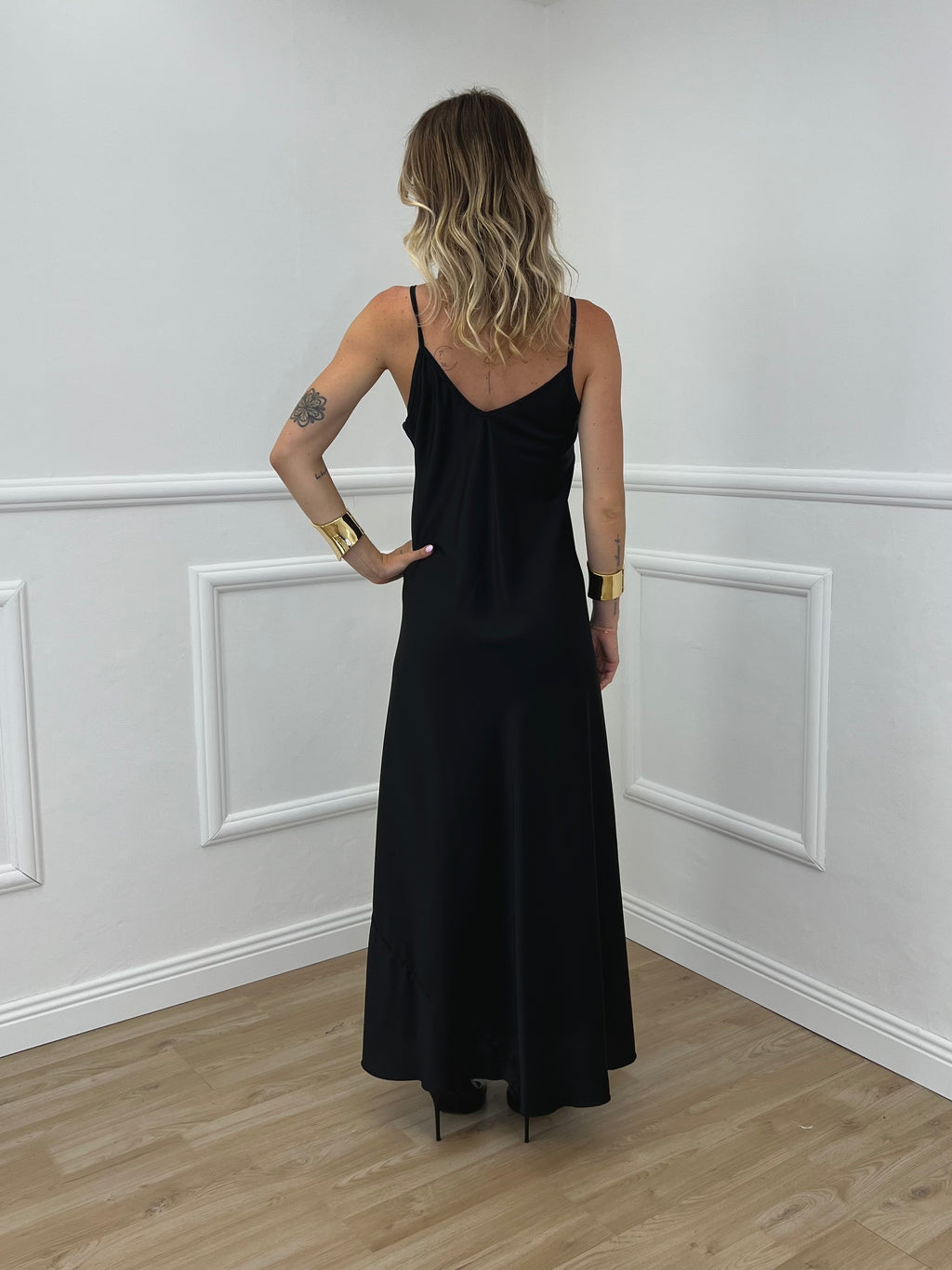 Vestito Satinato 1072 Nero