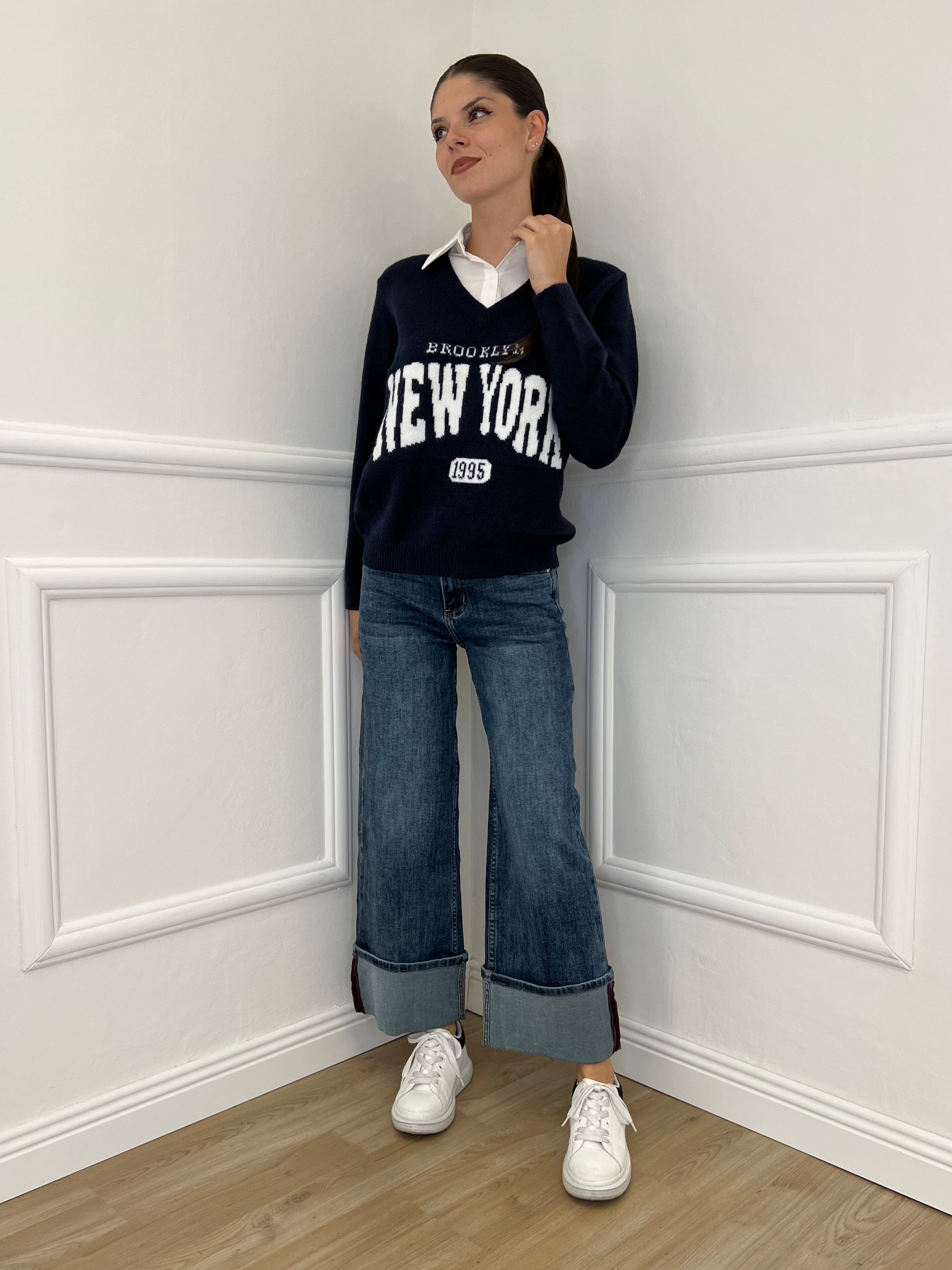 Maglia Camicia S11133 Blu - Bazar Abbigliamento