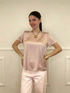 Maglietta In Raso Di Viscosa 82008 Rosa