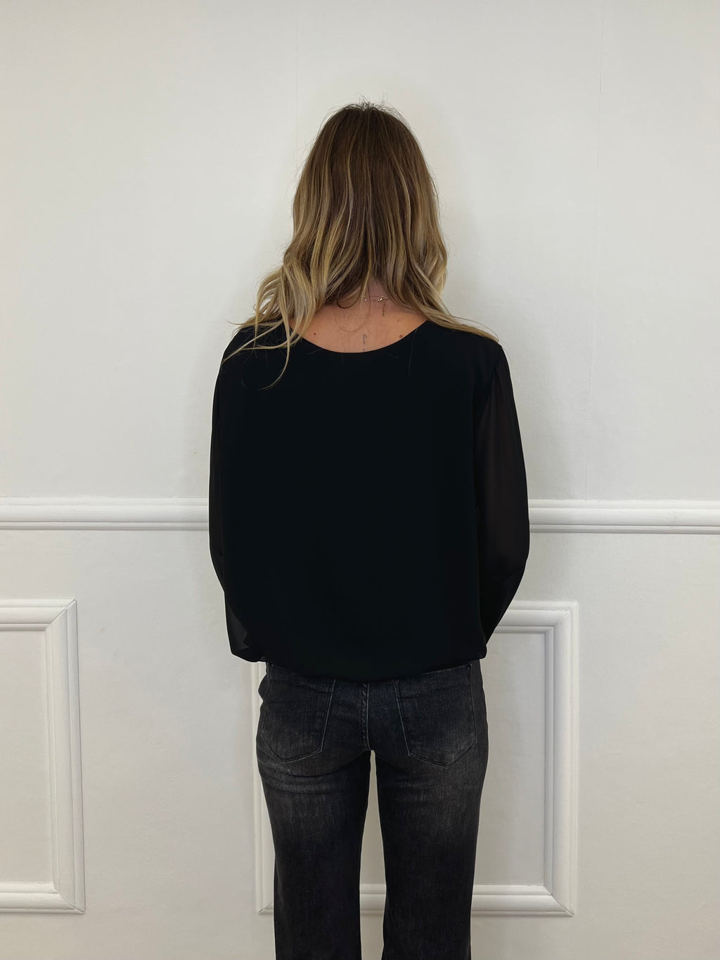 Blusa Georgette Palloncino 22017 Nero
