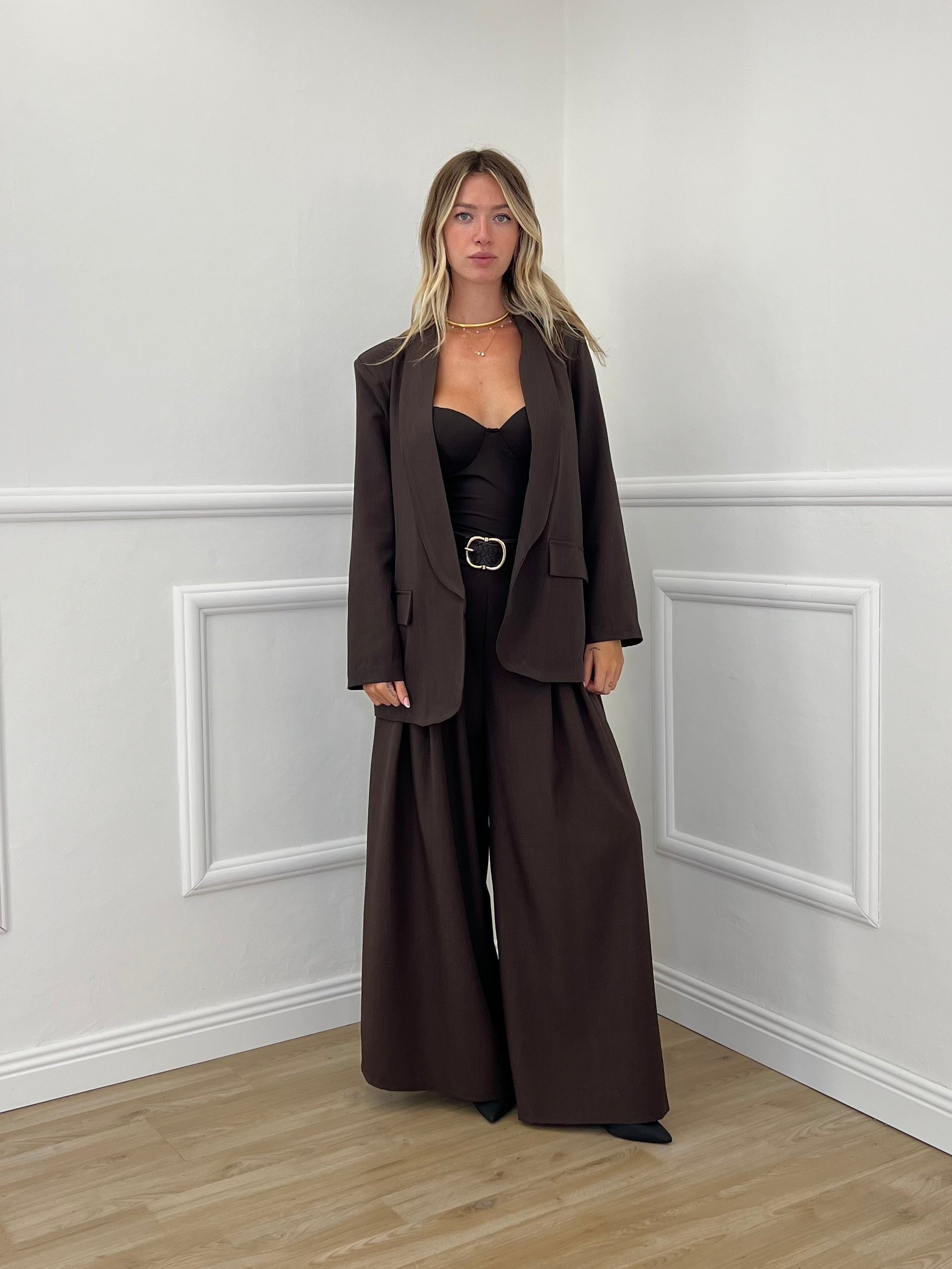 Blazer Over Sciallato 25433 Marrone