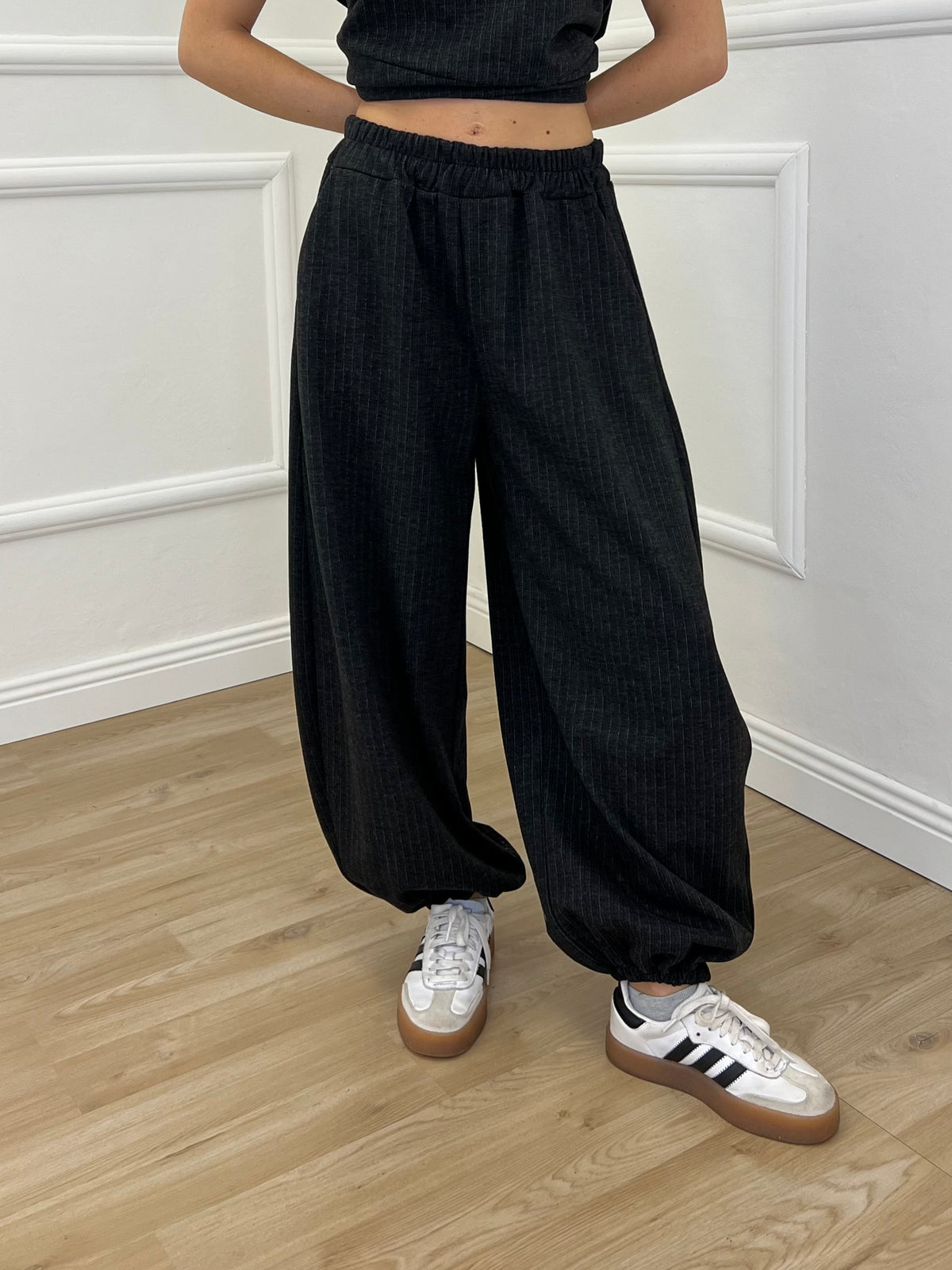 Pantalone Baggy Gessato Smerigliato 51366 Antracite