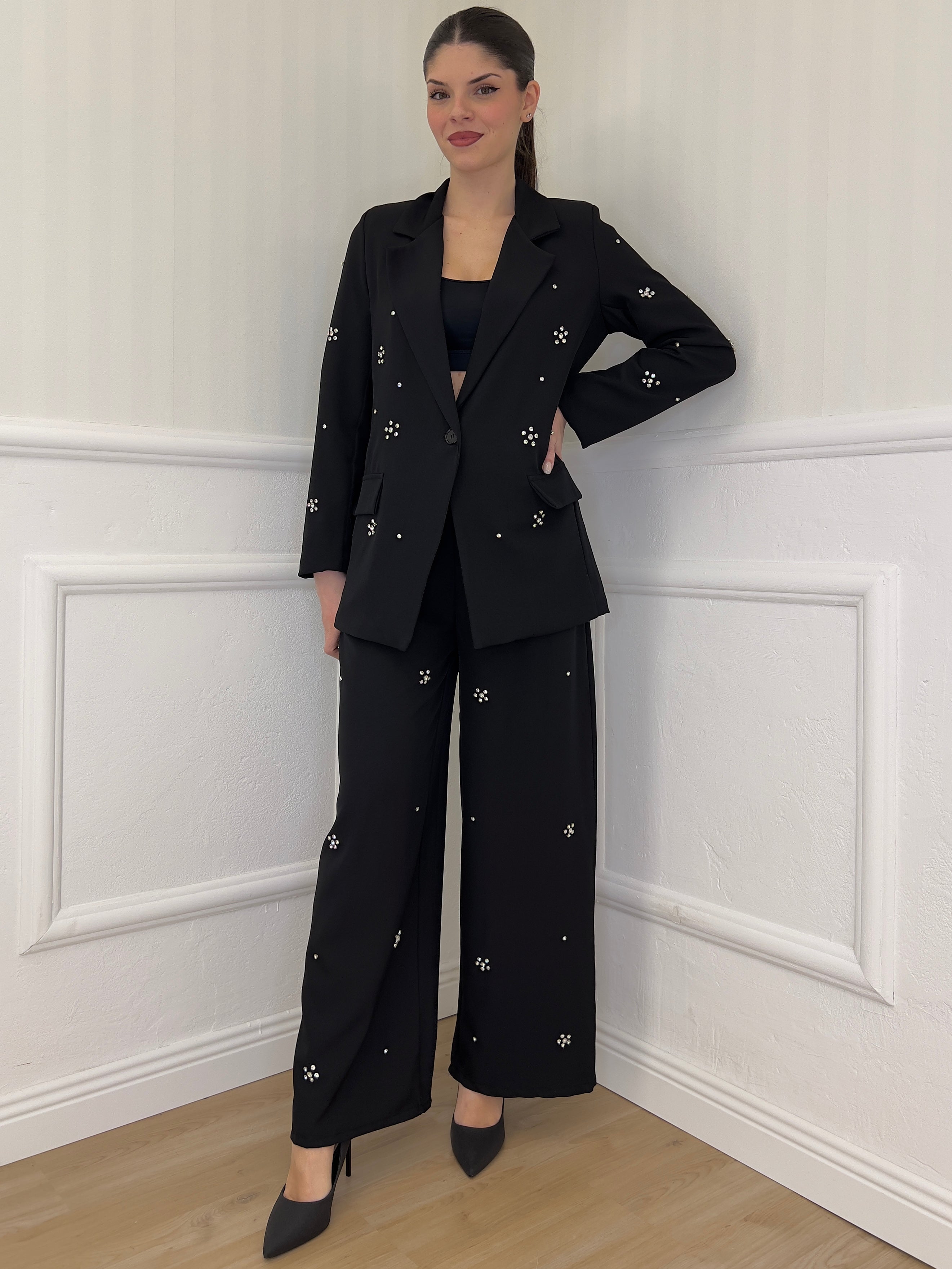 Pantalone Gabardine Gioiello 684018 Nero - Bazar Abbigliamento