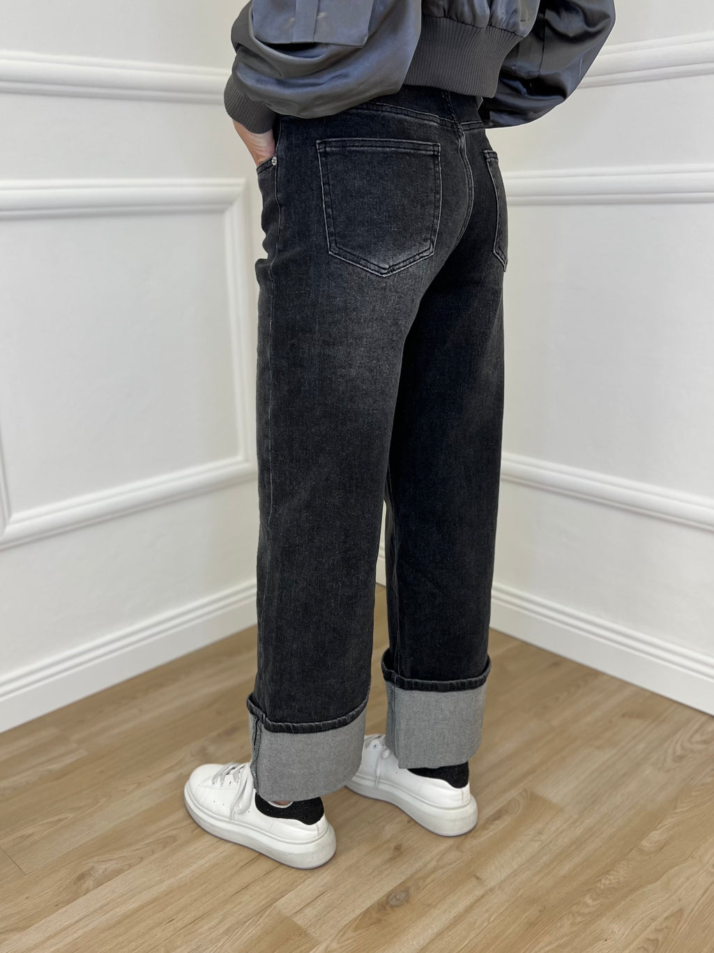 Jeans Risvolto H3805 Grigio - Bazar Abbigliamento