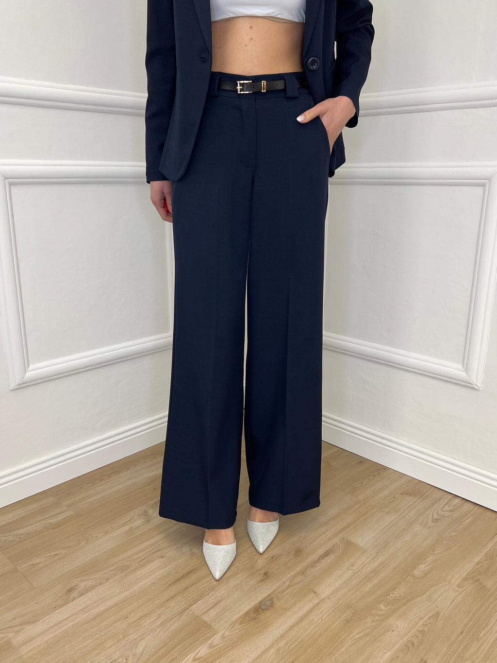 Pantalone Gabardine Straight Fit 8799 Blu