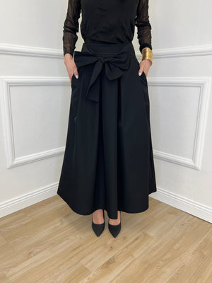 Gonna Popeline con Fiocco 5312 Nero
