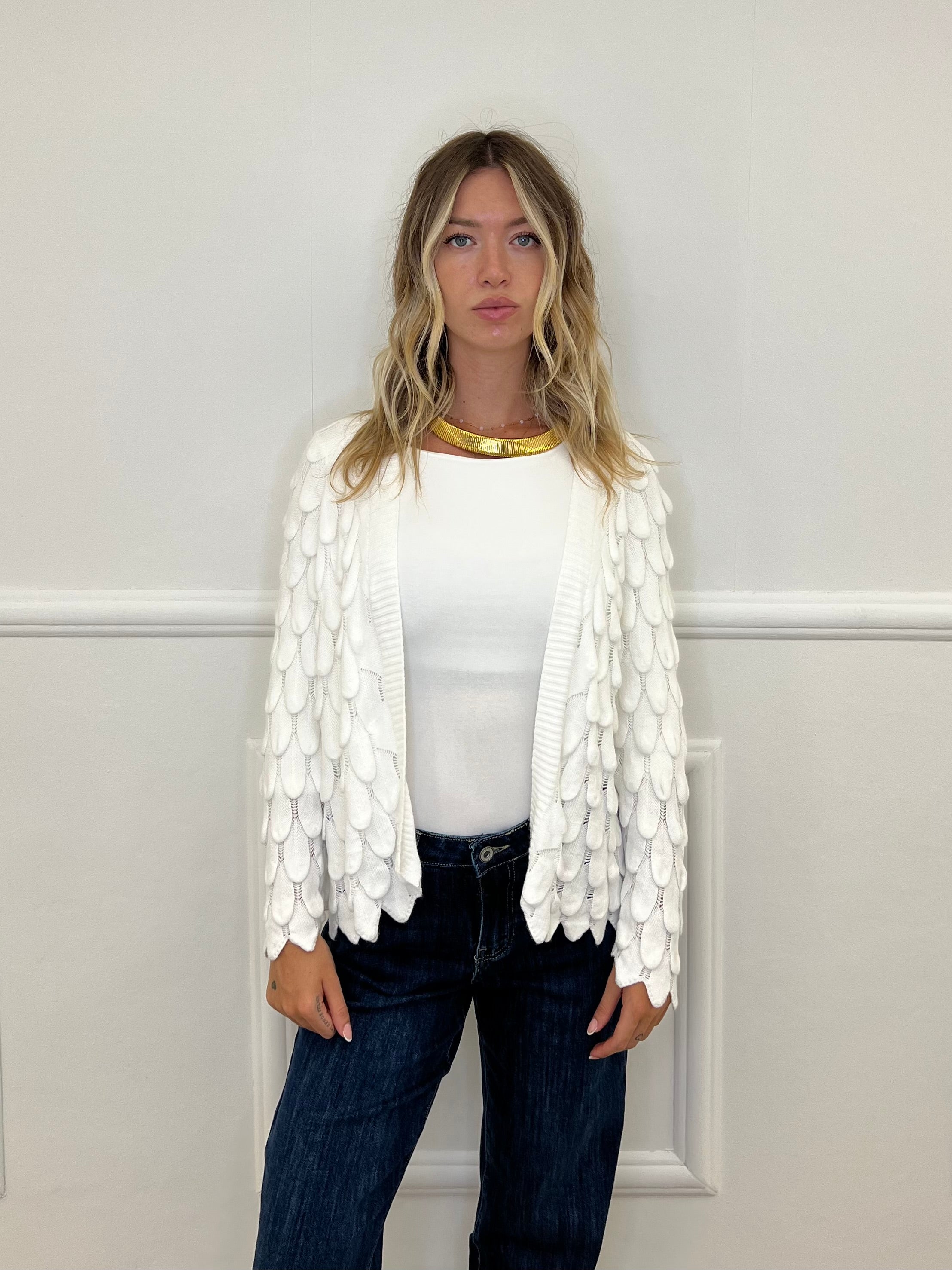 Cardigan Ananas 5415 Bianco