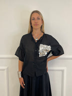 Camicia Tasca Paillettes 672-150 Nero