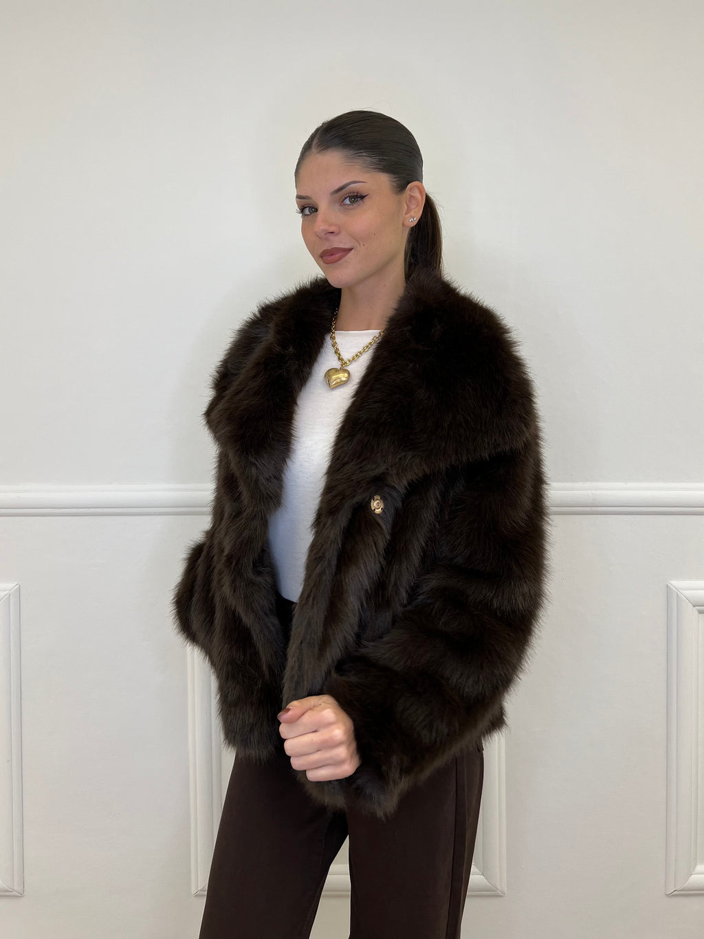 Pelliccia Doppiopetto Y0238 Moro