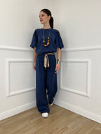Pantalone Cupro Fusciacca 20527 Blu