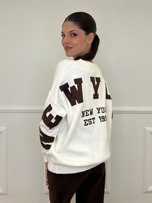 Maglia NY Over S11172 Panna