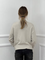 Maglia Vulcano Over Paillettes 7366 Ecru