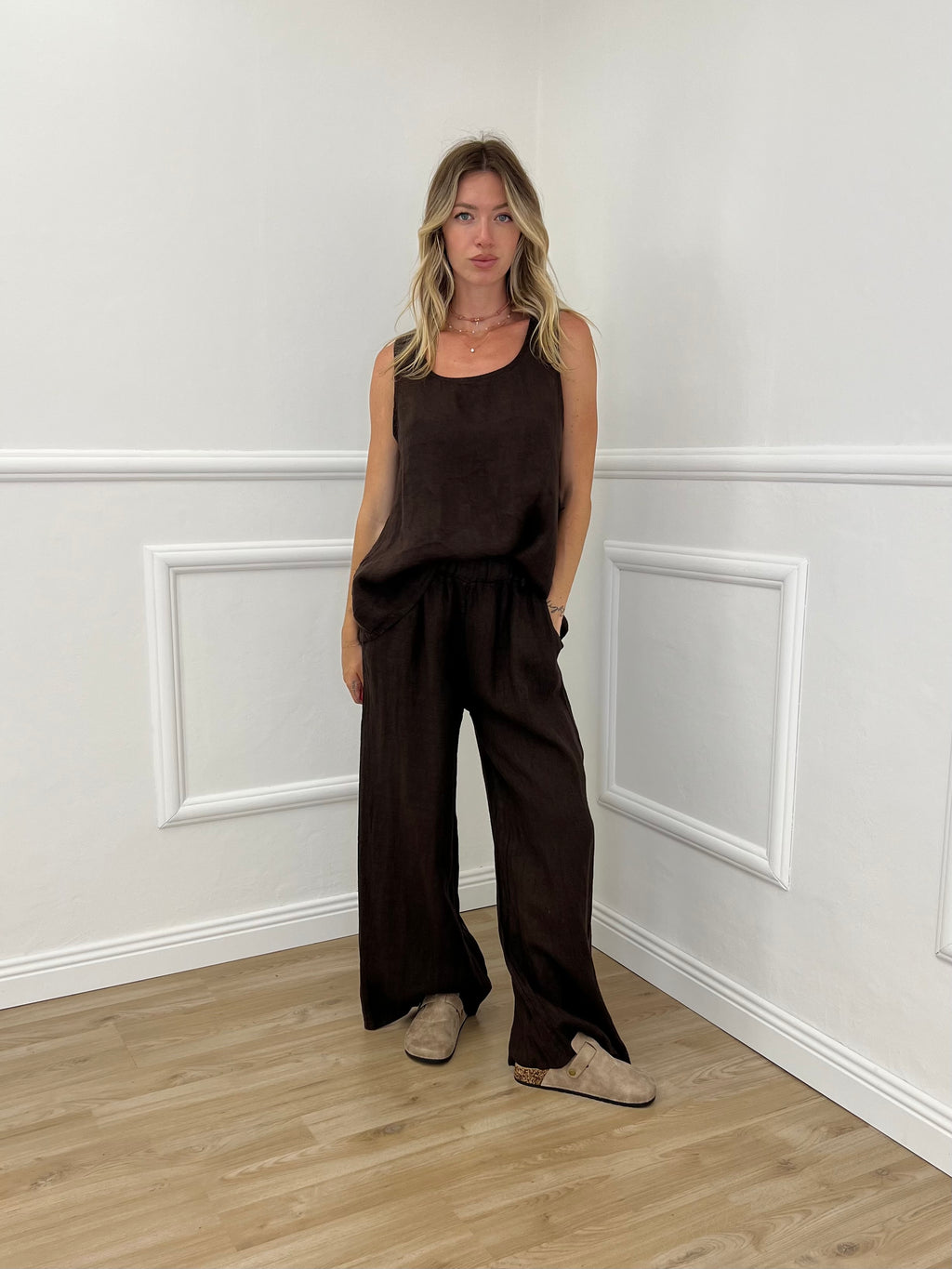Top 100% Lino Bottoncini 89225 Moro