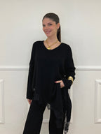 Maglia Asimmetrica Pizzo 25743 Nero