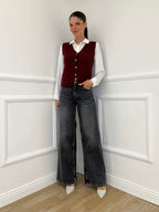 5013 Bordeaux Knitted Vest