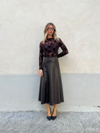Gonna Midi Ecopelle 8066 Marrone