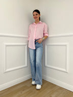 Camicia In Cotone a Righe 82062 Rosa