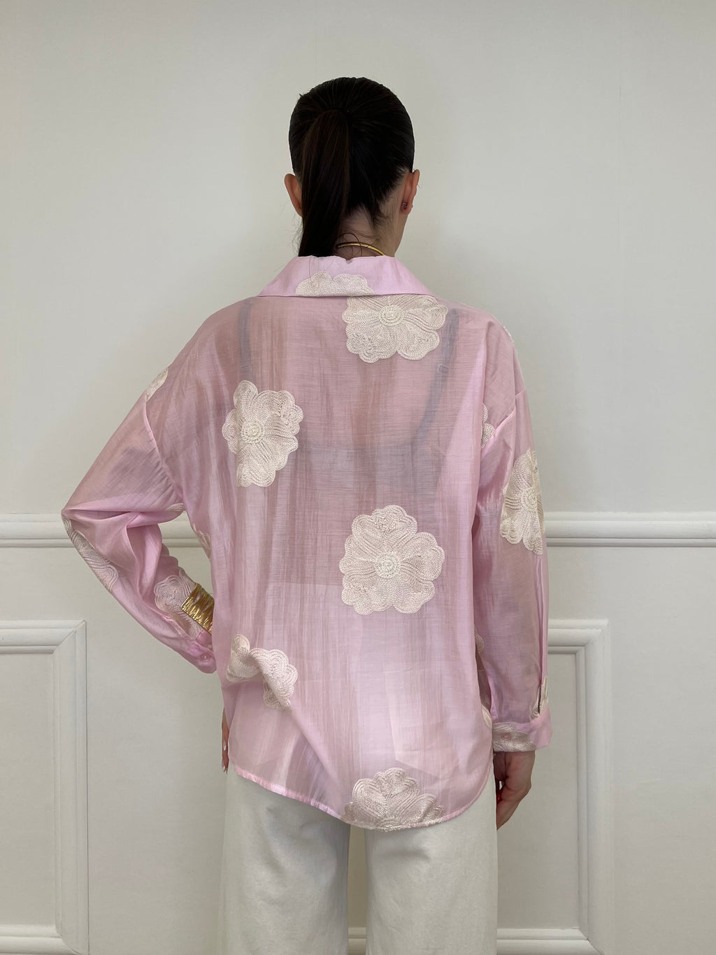 Camicia Tencel Ricami 7357 Rosa