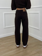 Jeans Mom Fit H3896-2 Marrone