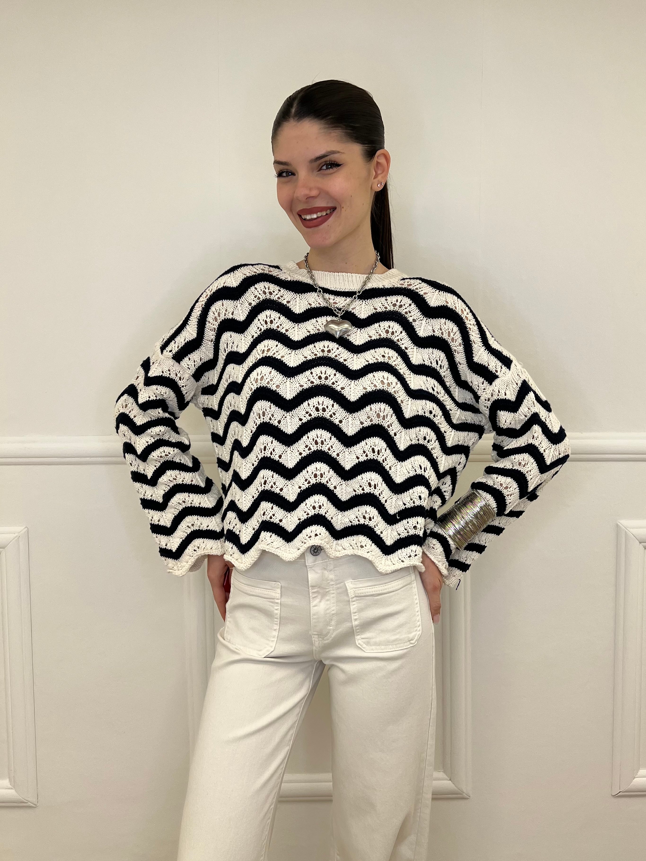 Maglia Traforata Ondine 10514 Blu