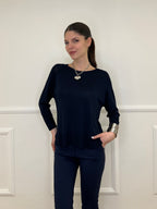 Maglia in Filo di Viscosa J185 Blu