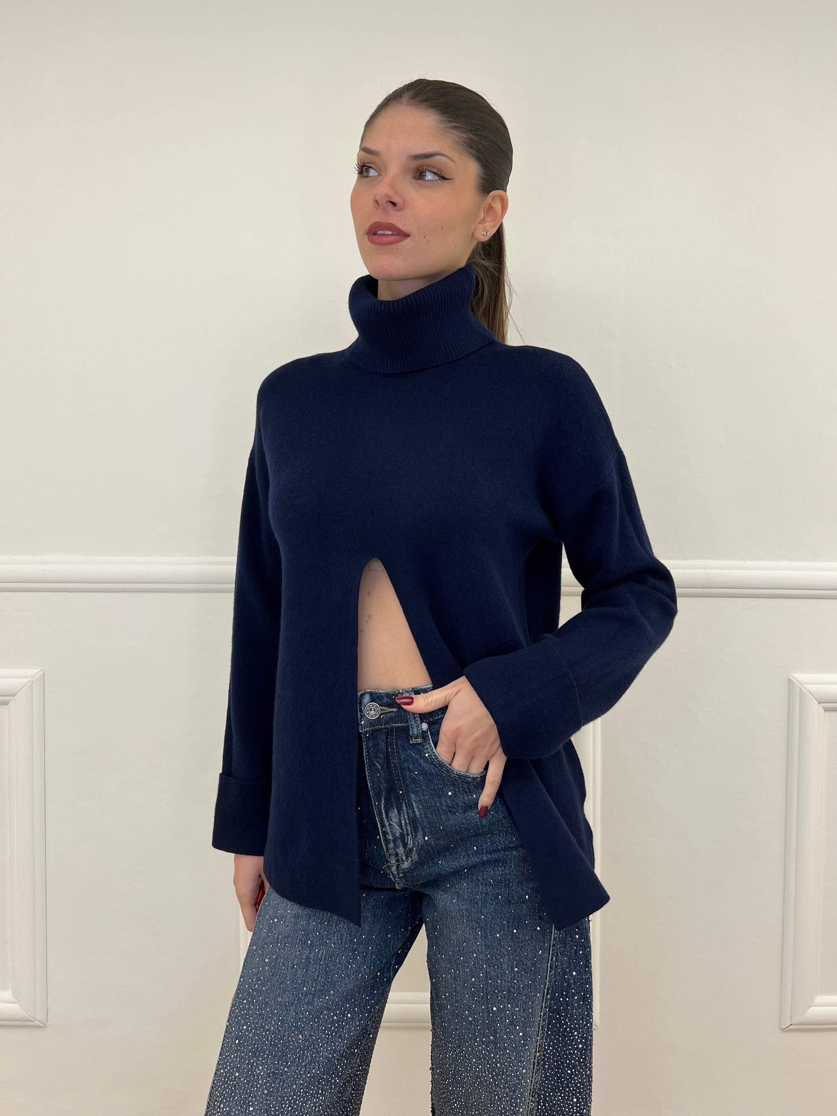 Maglia Spacco 10834 Blu