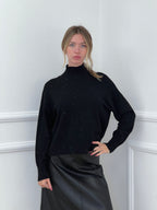 Maglia Vulcano Over Paillettes 7366 Nero