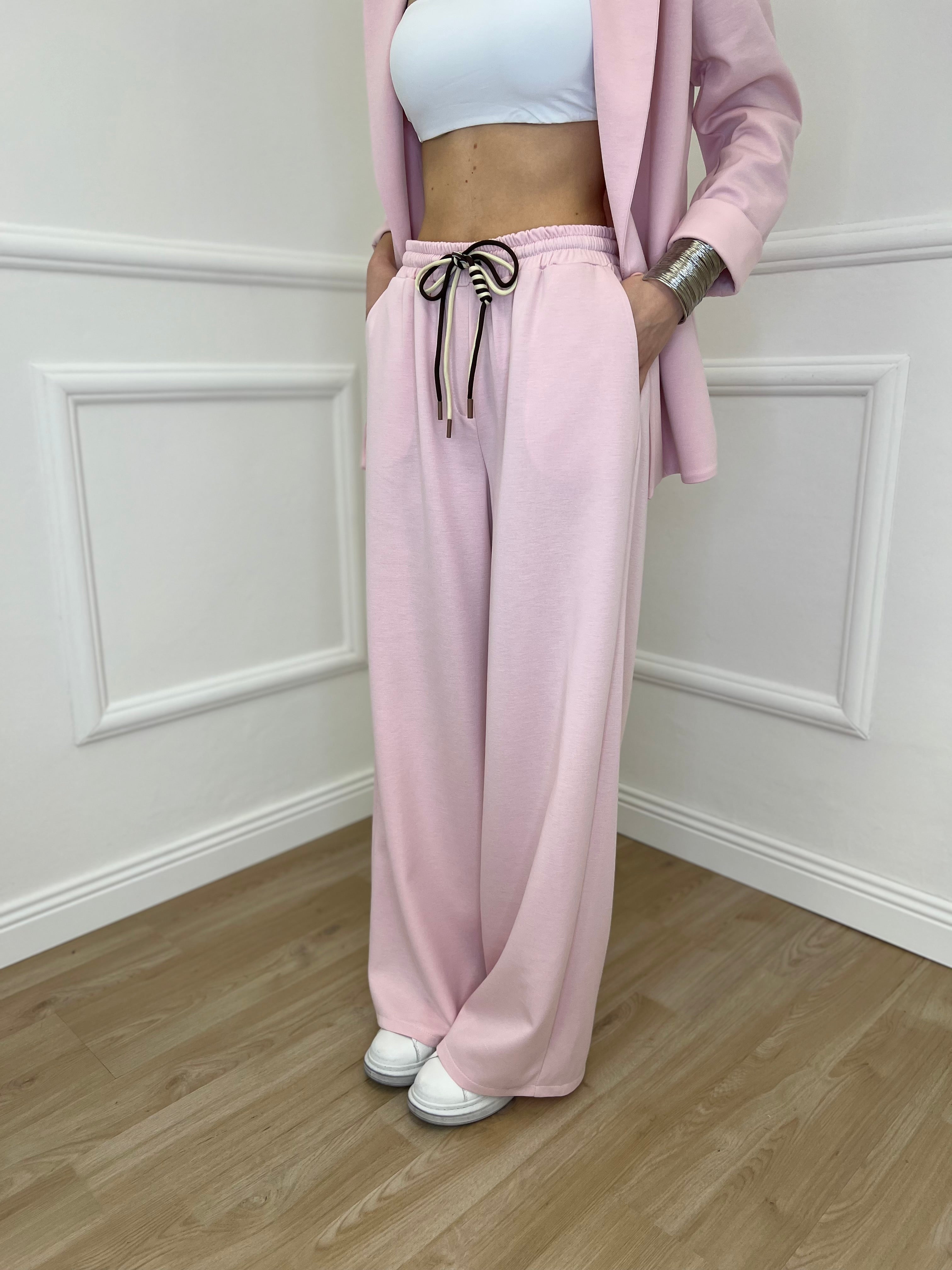 Pantalone a Palazzo Viscosa 25413 Rosa