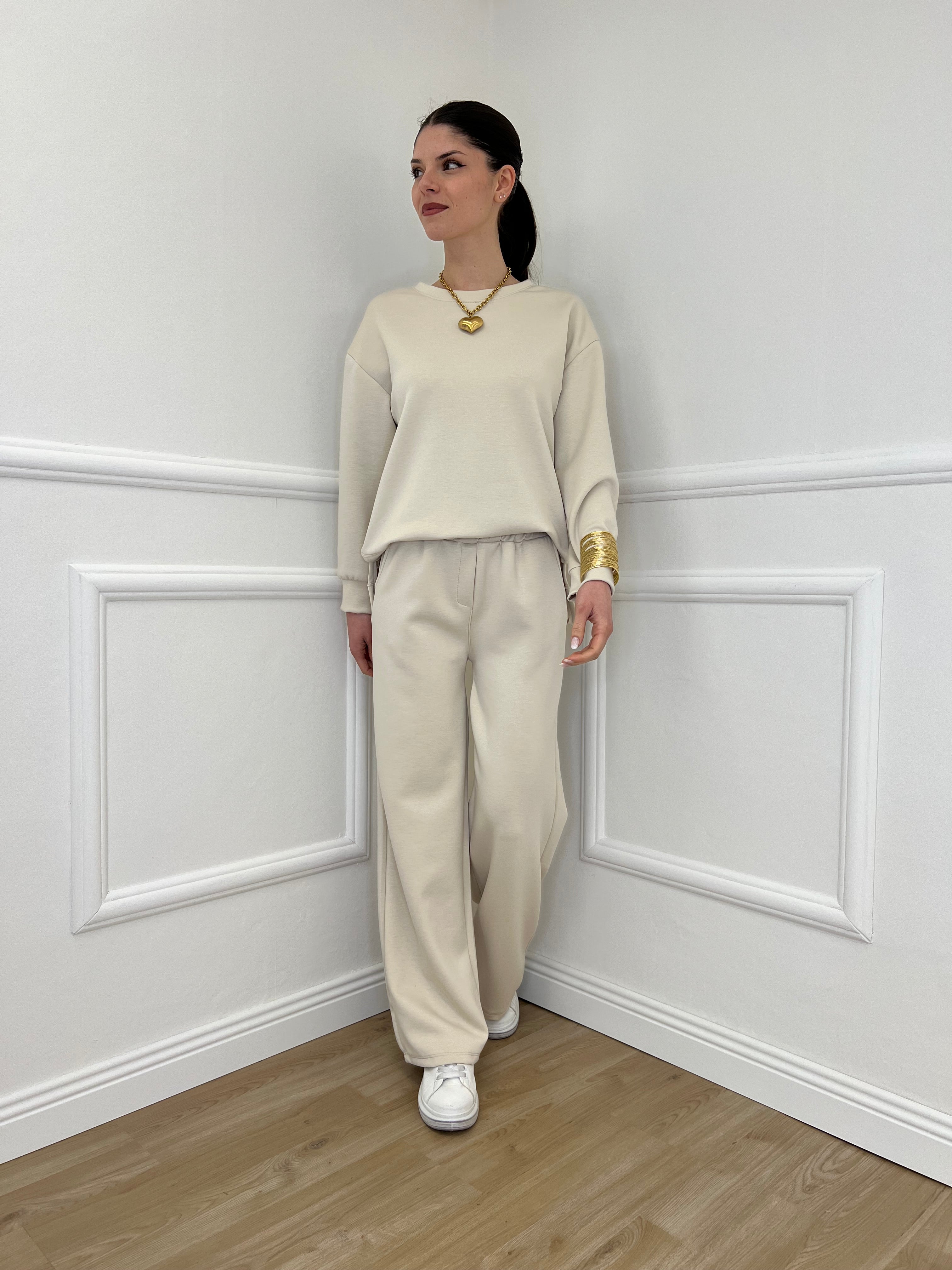 Tuta Over Girocollo 19143 Beige