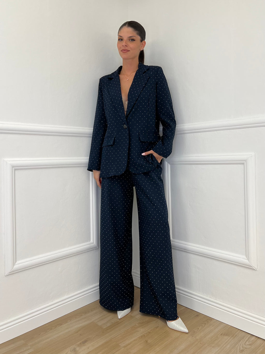 Micro Studded Suit L5181 Blue