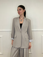 Blazer Con Fodera Gessata 216401 Taupe