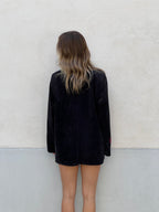 Blazer Corduroy con Ricami A8037 Nero