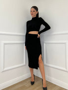 Completo Micro Paillettes DL7218 Nero - Bazar Abbigliamento