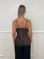 Top In Raso Con Pizzo 80228 Moro
