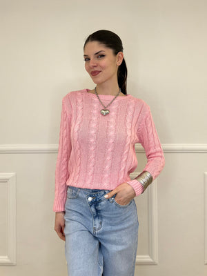 Maglia Trecce FE26122 Rosa