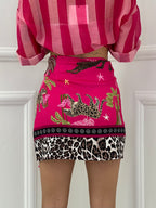 Gonna Pareo Corta Animalier BM196 Fucsia