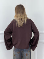 T-shirt Maniche Lunghe Ampie BM270 Marrone