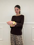 Maglia Barchetta Con Profili in Satin 43002