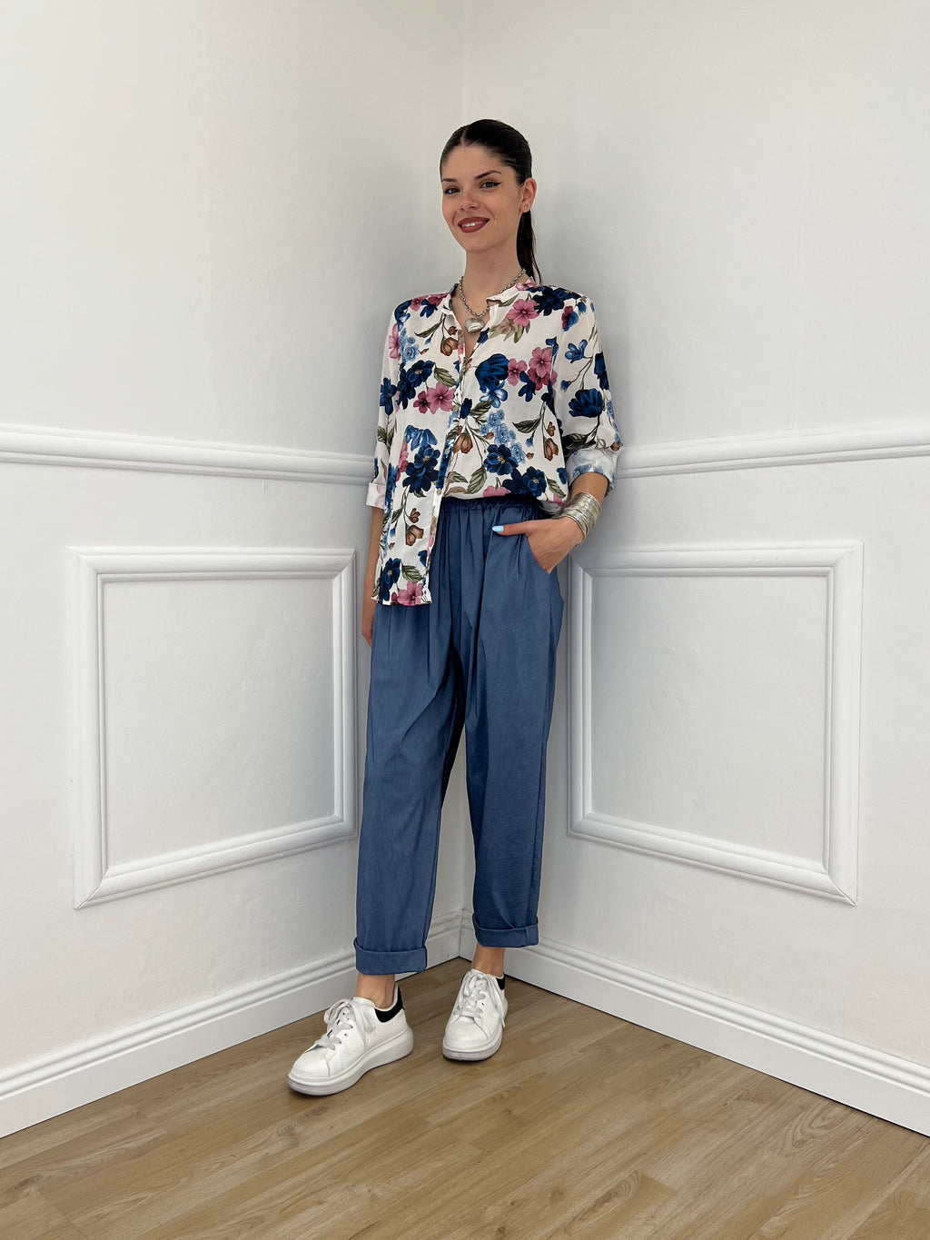 Pantalone Baggy Viscosa 2815 Avio