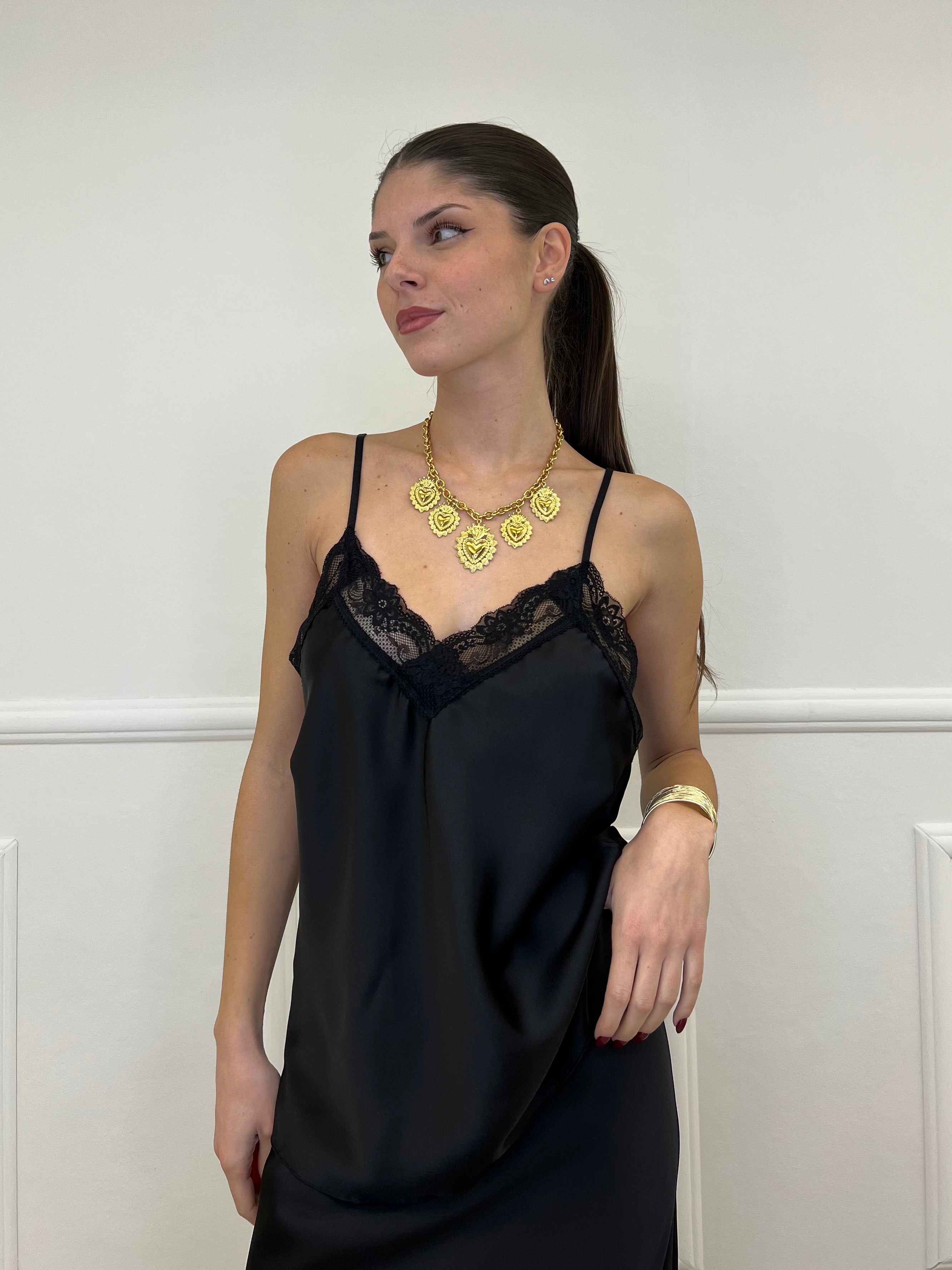 Top Satin con Pizzo 1542