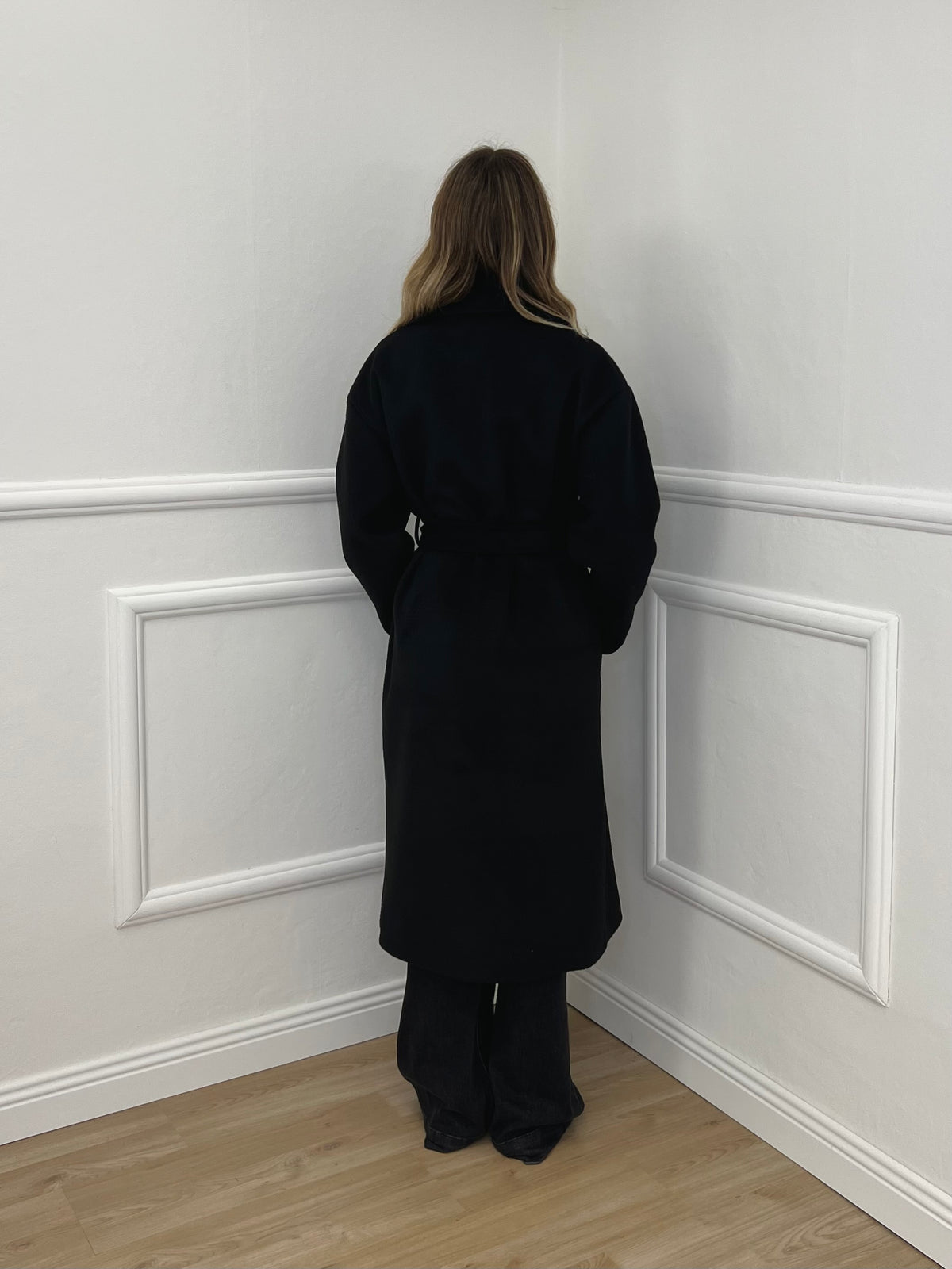Cappotto Doppiopetto Cintura 29077 Nero