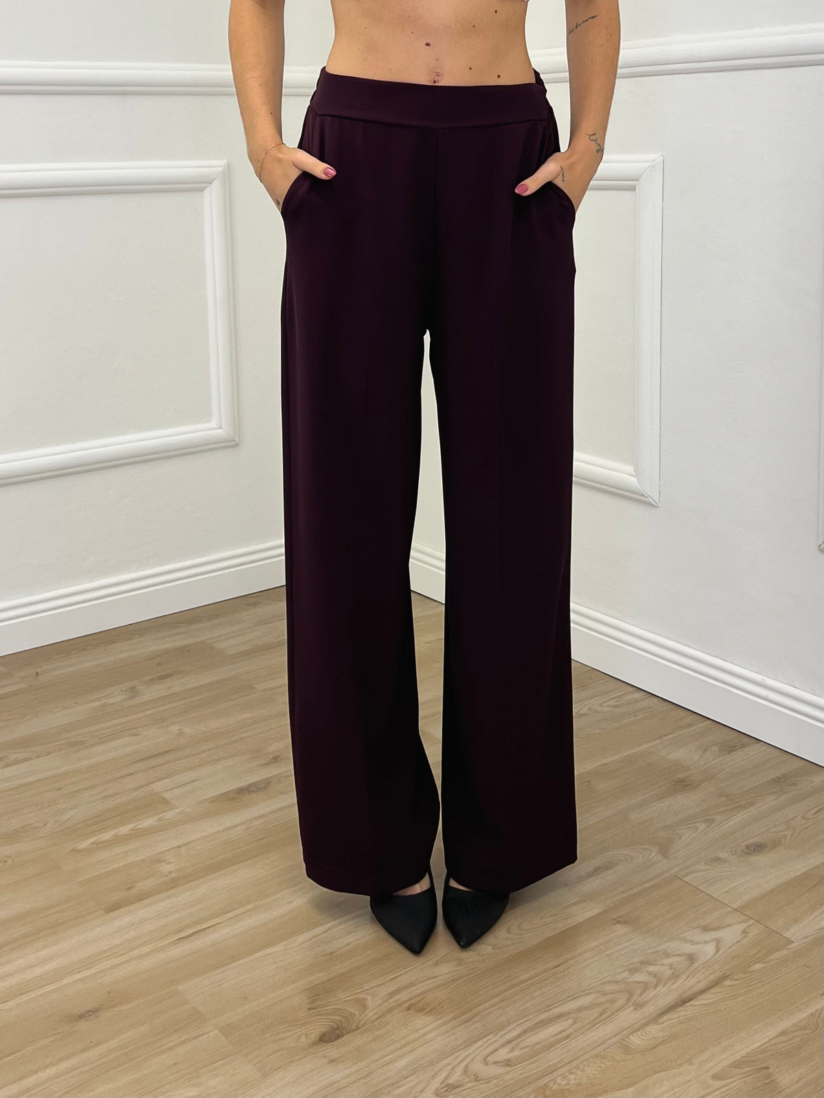 Pantalone Fluido Cady 7270 Burgundy