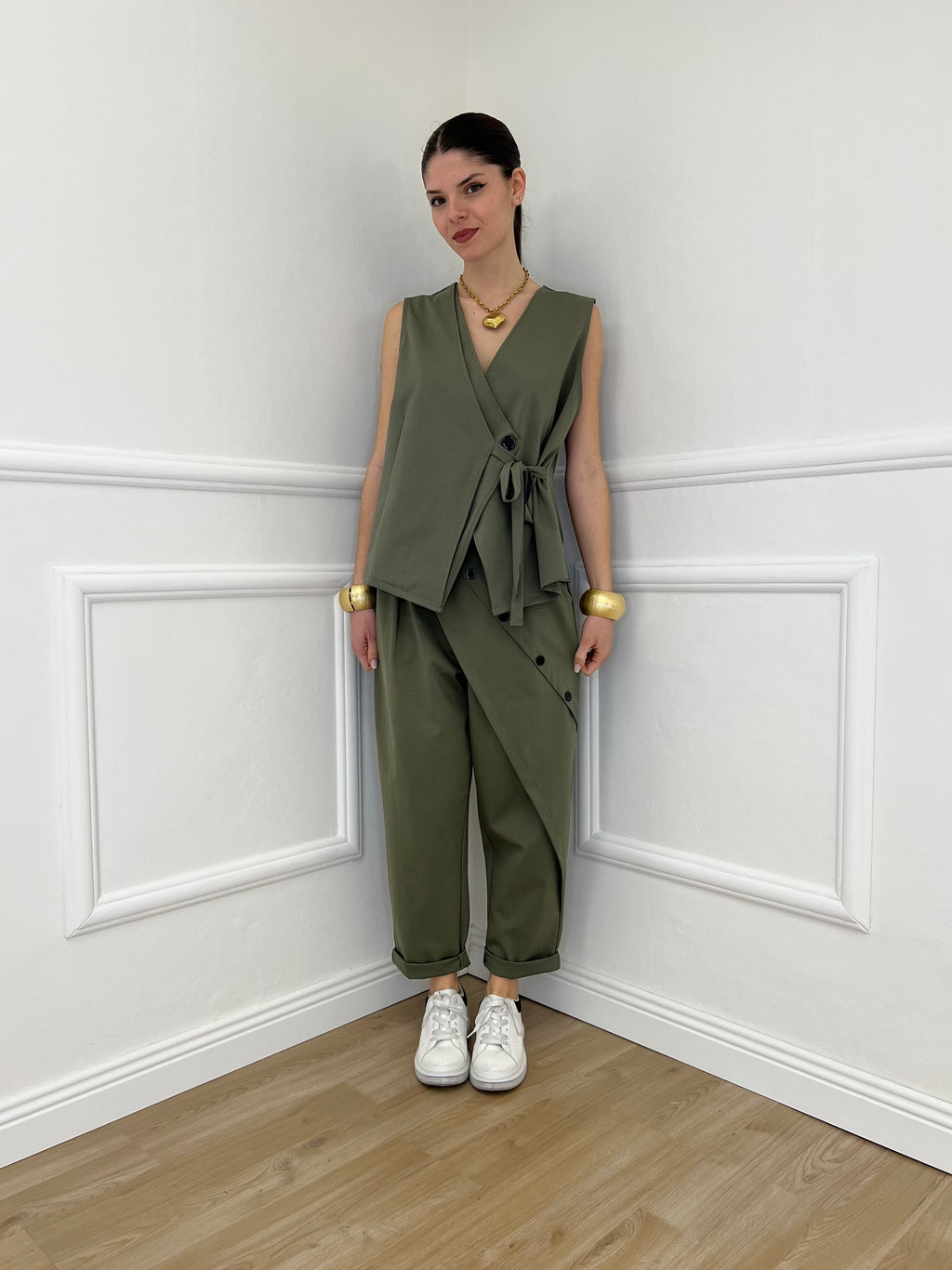 Pantalone Baggy Portafoglio 51256 Verde Militare