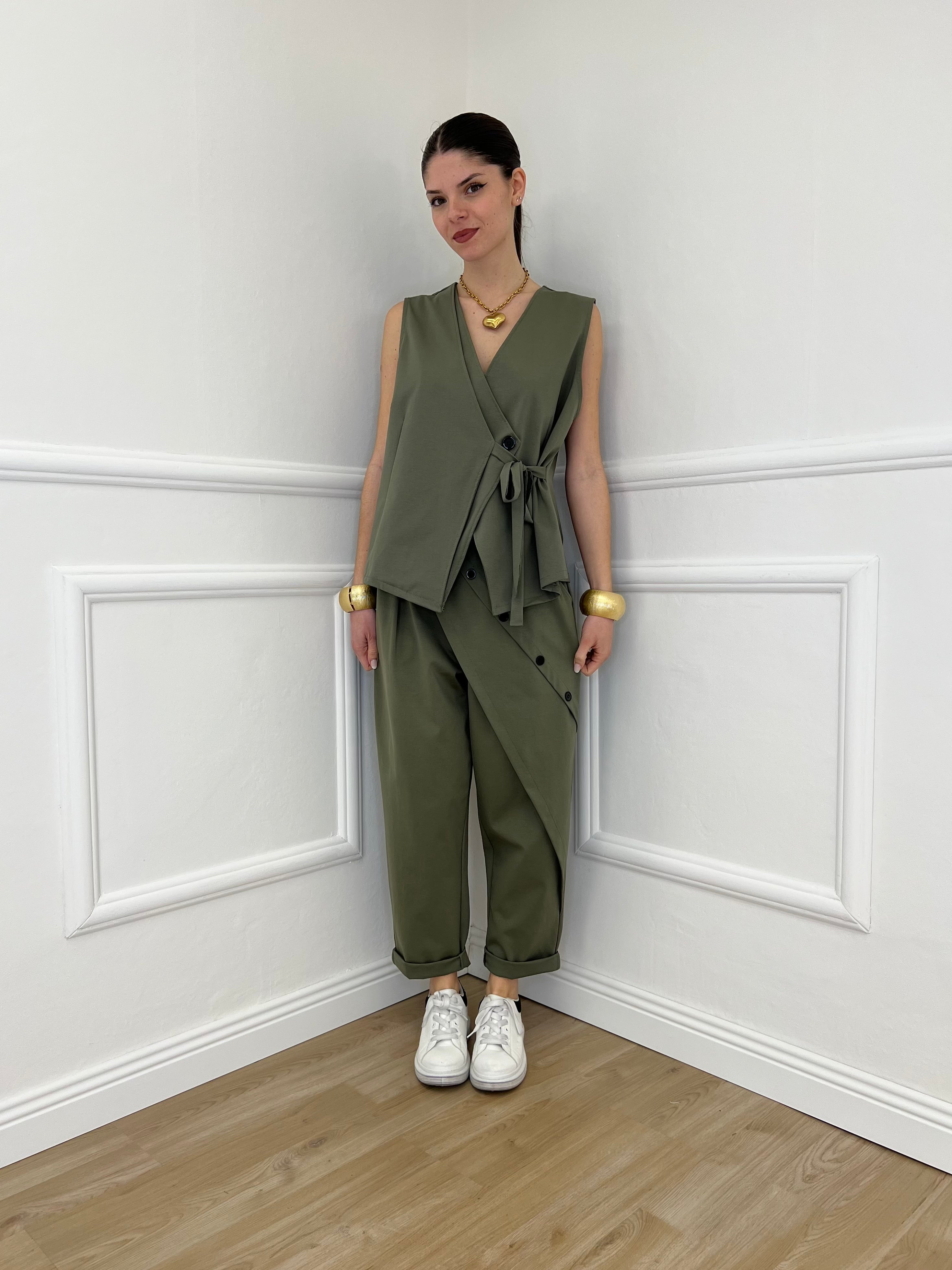 Pantalone Baggy Portafoglio 51256 Verde Militare