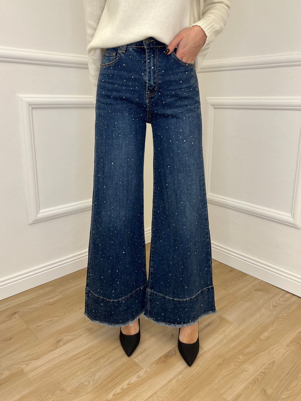 Jeans Strass K813-1 Blu