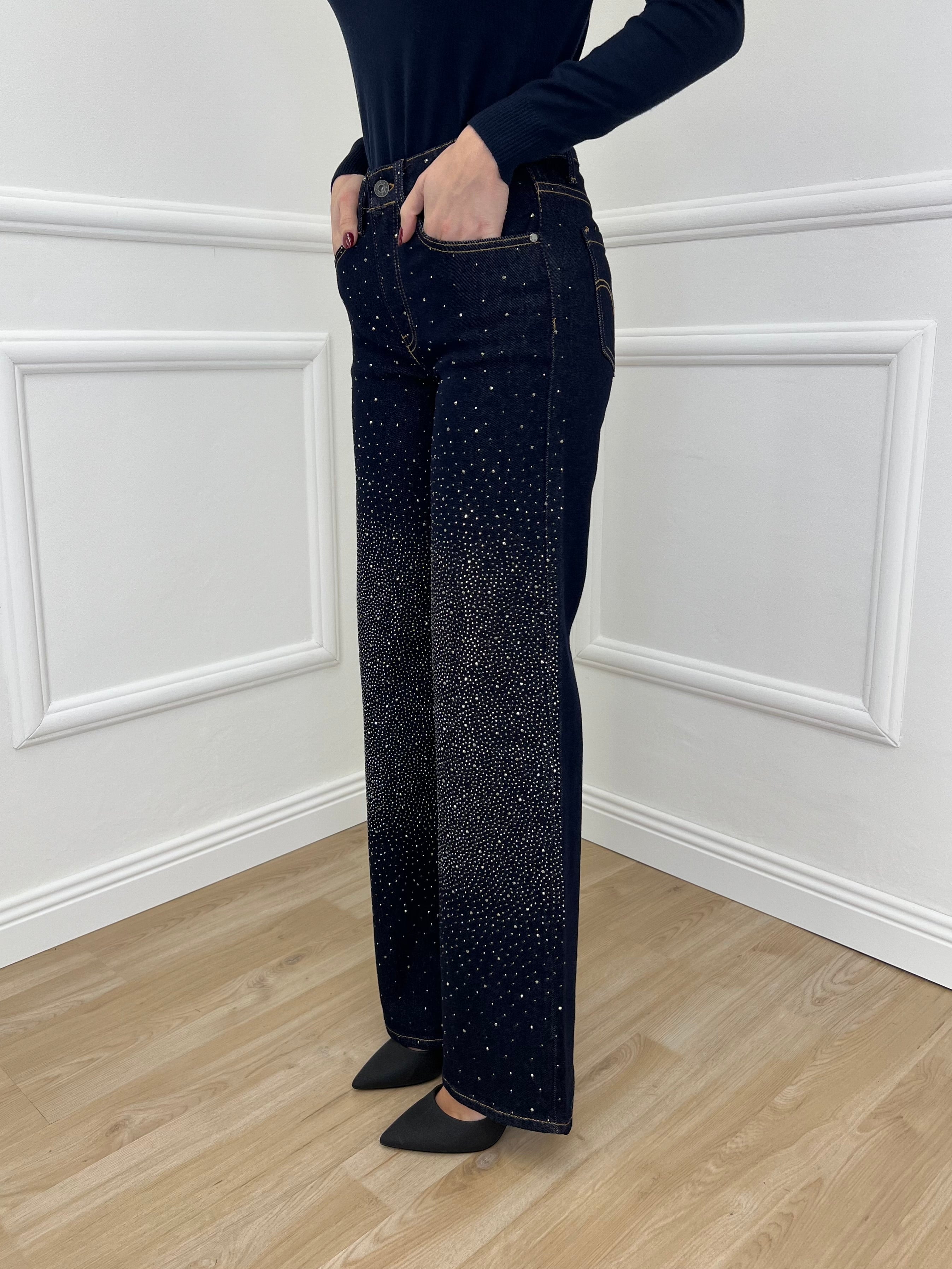 Jeans Strass 2377 Blue Black