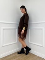 Felpa con Pizzo Lumina LD3849 Moro