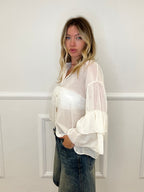 Camicia Strop Maniche Con Balze 5304 Panna