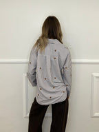 Camicia Cuori Ricamati 1255 Marrone